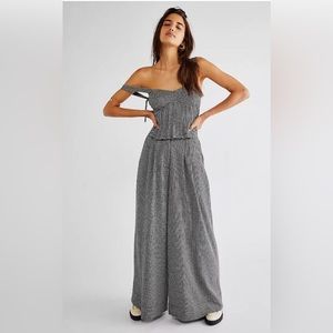 Free People Josie Houndstooth Two Piece Top & Pant Set Size XS